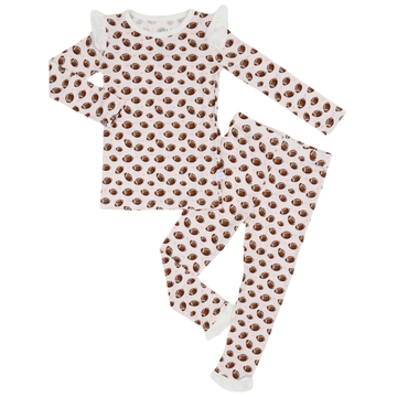 Girls Ruffle Football Loungewear Set