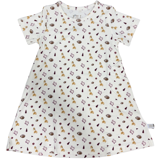 Girls Collie Pom Bamboo Dress