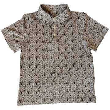 Mens Brown Wild West Performance Polo