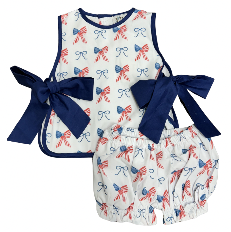 Girls American Bow Tie Set