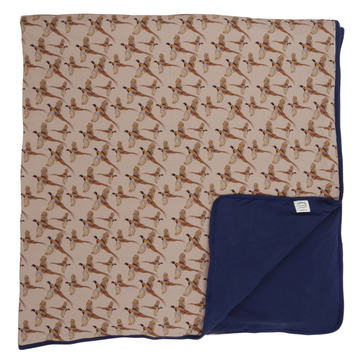 Navy Pheasant Large Blanket