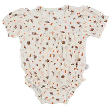 Girls Orange Wild West Pom Bamboo Bubble