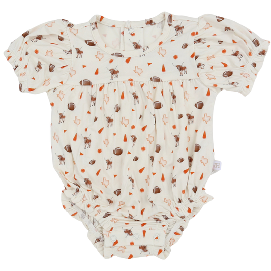Girls Orange Wild West Pom Bamboo Bubble