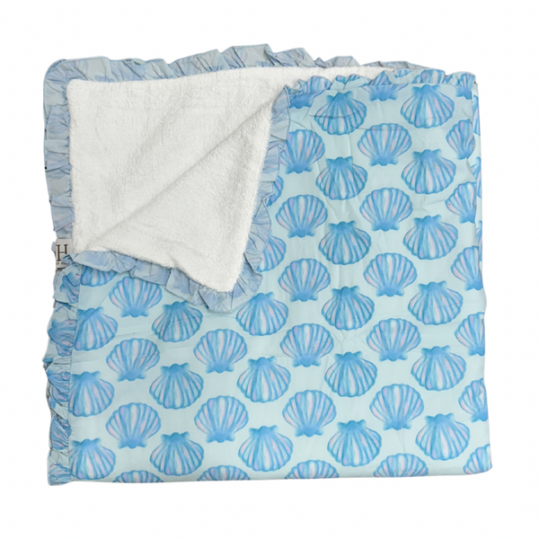 Girls Seashell Ruffle Beach Towel