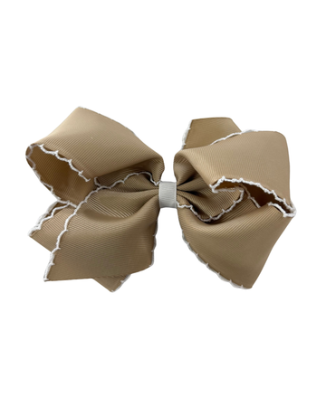 King Girls Hair Bow With Moonstitch Edge - OAW