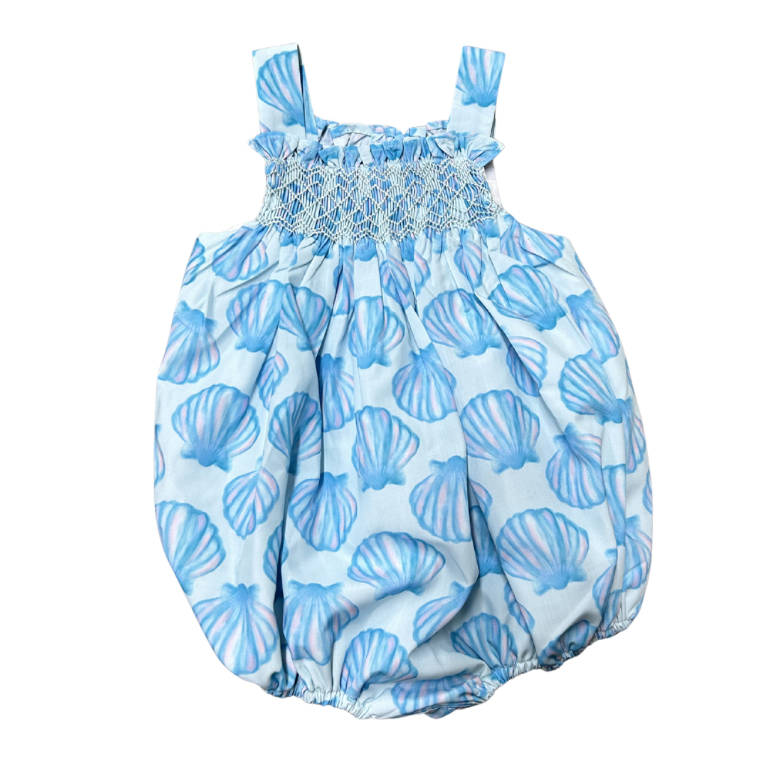 Girls Seashell Smocked Bubble