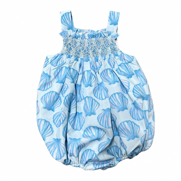 Girls Seashell Smocked Bubble
