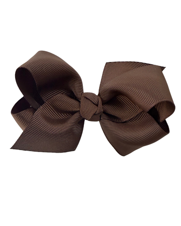 Small Classic Grosgrain Hair Bow (Knot Wrap) - Coffee