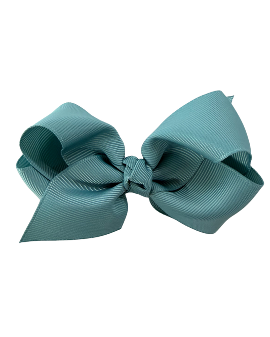 Small Classic Grosgrain Hair Bow (Knot Wrap) - Nile Blue