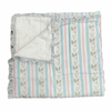 Girls Blue Floral Stripe Ruffle Beach Towel