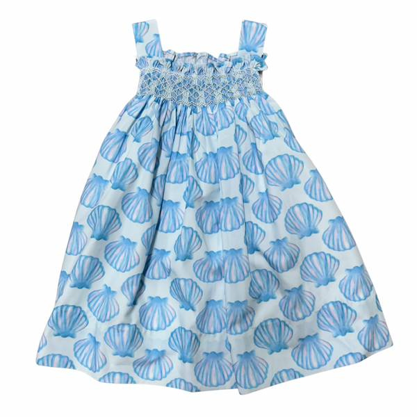 Girls Seashell Smocked Dress