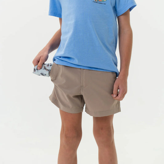 Youth Everyday Short- Cobblestone Khaki - Duck Hunt Pocket