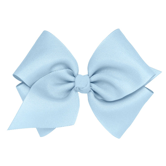 King Grosgrain Hair Bow with Center Knot - Millennium Blue