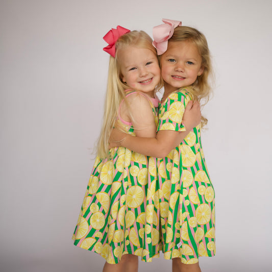 Girls Lemon Bamboo Dress