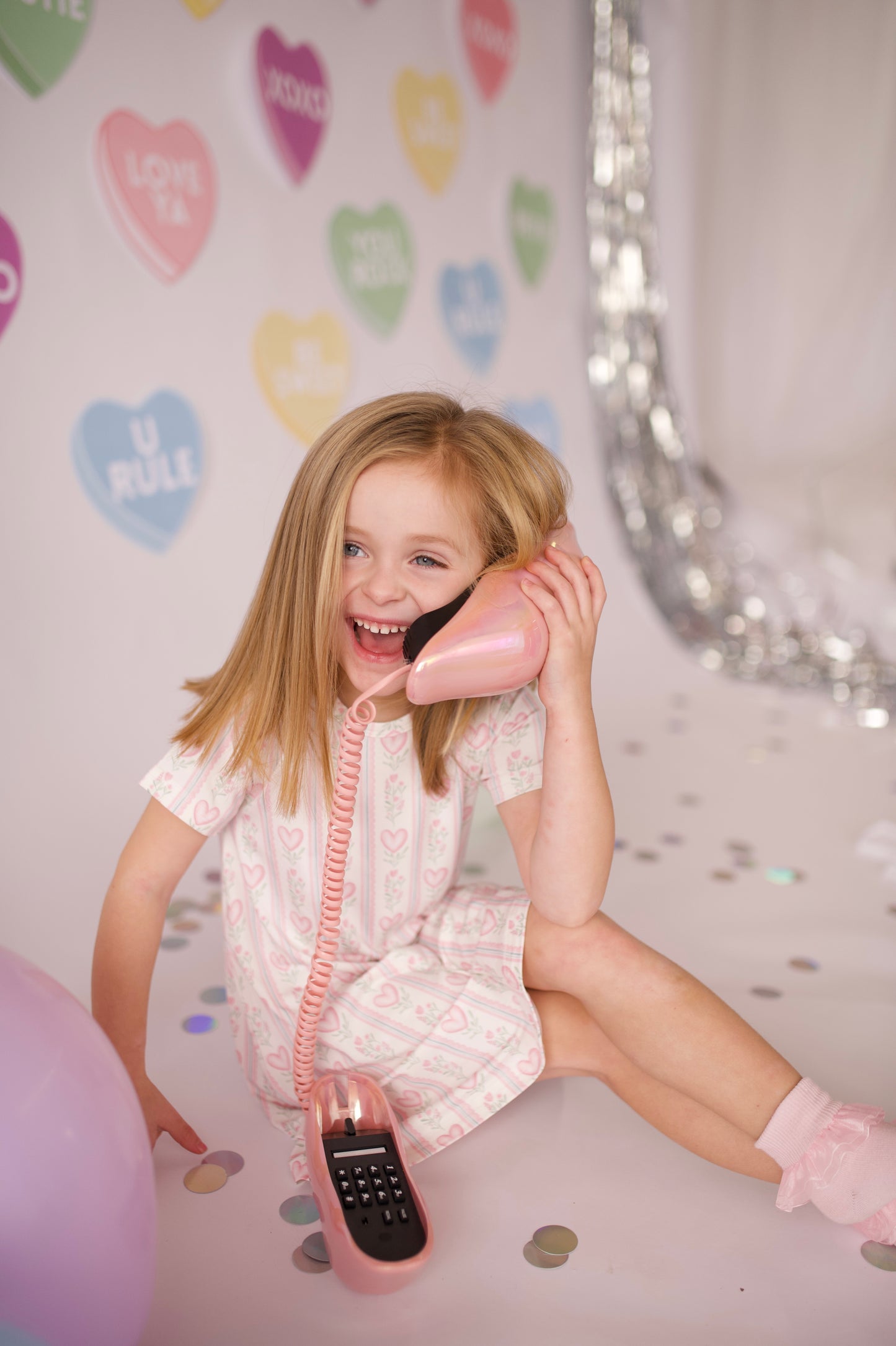 Girls Floral Hearts Bamboo Dress