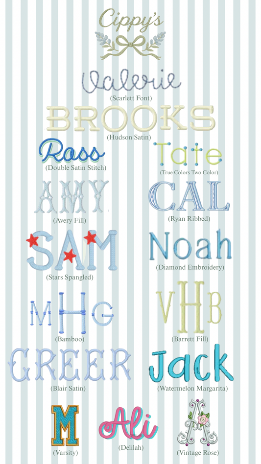 Embroidery Fonts (display only)